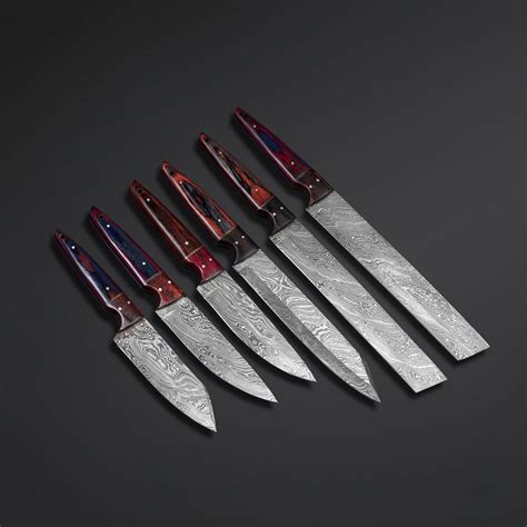 Full Tang Damascus Chef Knife Set | Handmade Damascus Chef Knives