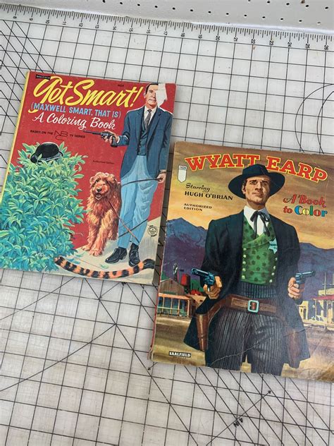 VINTAGE COLORING BOOKS WYATT EARP GET SMART