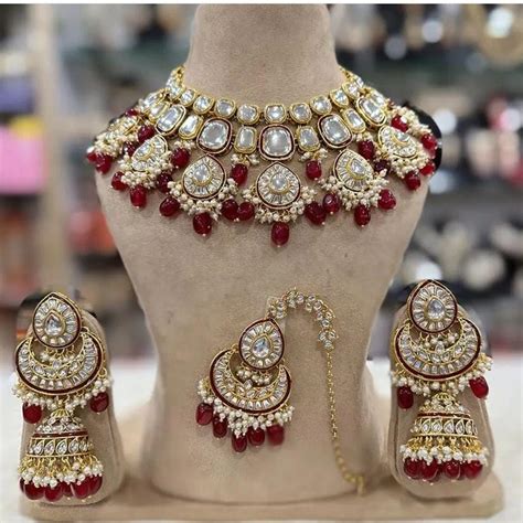 India Art Gold Plated Kundan Choker Necklace Set – JewelEMarket