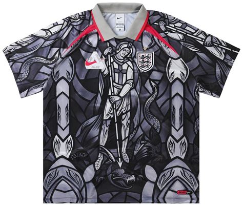 PALACE X NIKE ENGLAND DRI-FIT FOOTBALL JERSEY PEWTER GREY / FIT BRIGHT CRIMSON