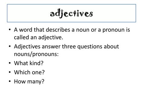 Adjectives | PPTX