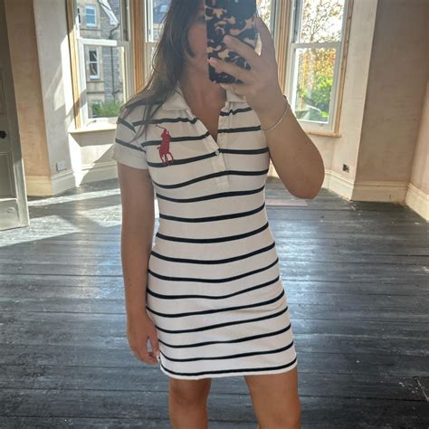 Women’s Ralph Lauren polo shirt dress in navy and... - Depop