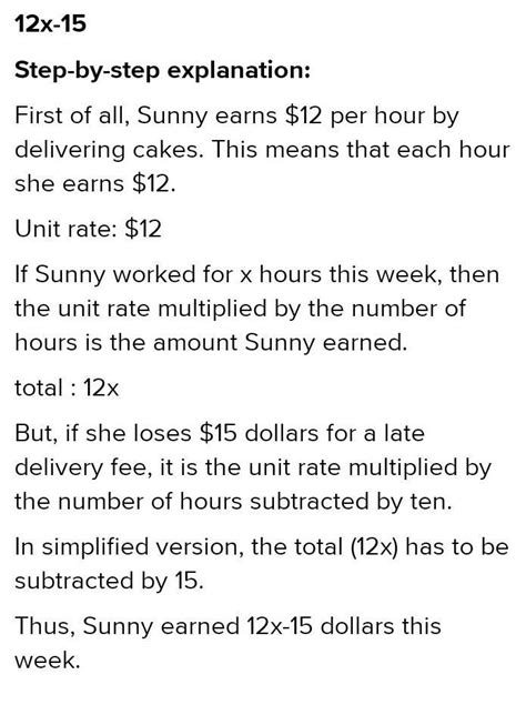 Girl earns 50 per hour by delivering cakes. She worked for x hours in ...