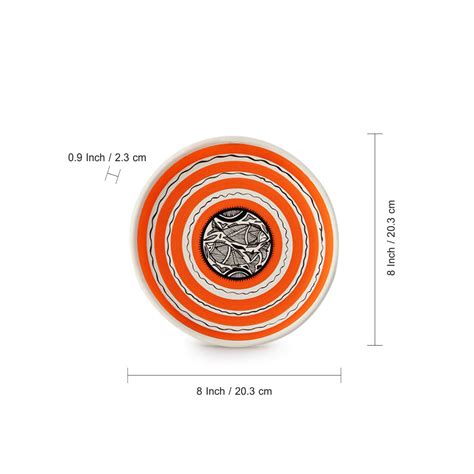 The Madhubani Tales' Hand Painted Terracotta Wall Plates Wall Décor (2 ...