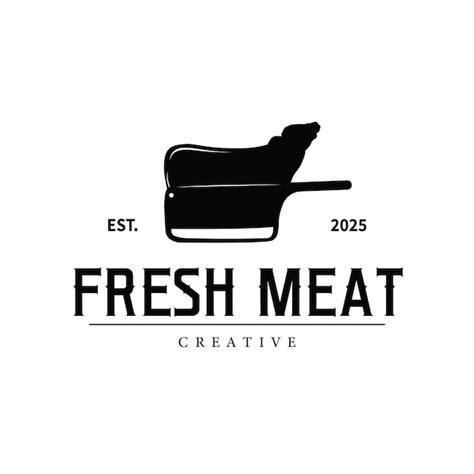 Butchery logo meat cutting simple black silhouette meat illustration ...