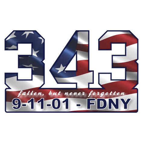 Commemorative 9-11 FDNY 343 Reflective Decal