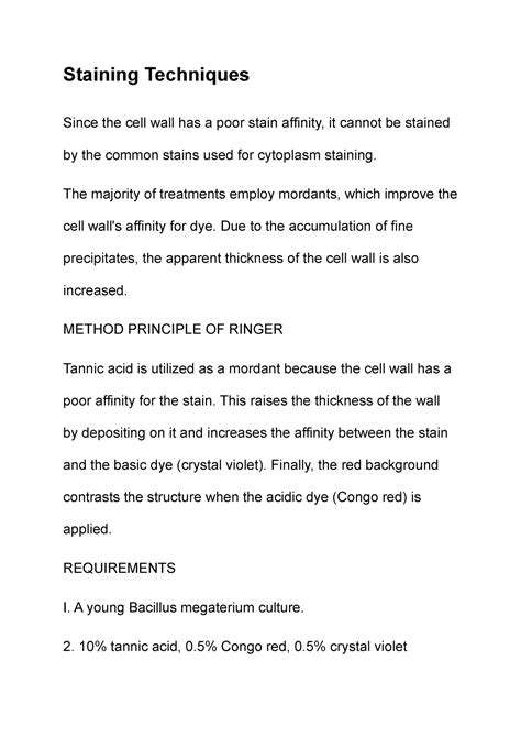 Staining Techniques - j.s.madam - Staining Techniques Since the cell ...