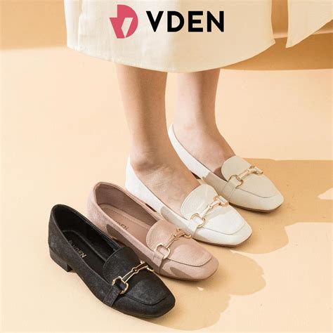 VDEN Gold Buckle Loafers Low Heels Shoes 528-211 (1INCH/2.5CM) Design ...