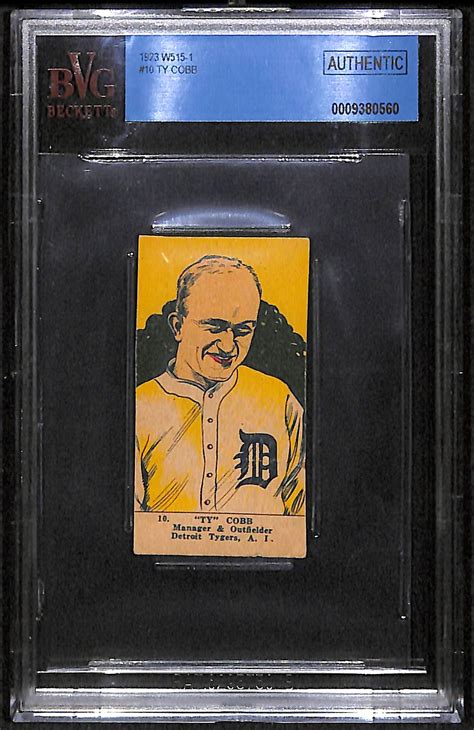 Lot Detail - 1923 W515-1 #10 Ty Cobb Card - BVG Authentic