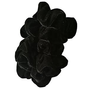 FAMEZA 6 Pcs Black Color Large Size Velvet Scrunchies for Women Hair ...
