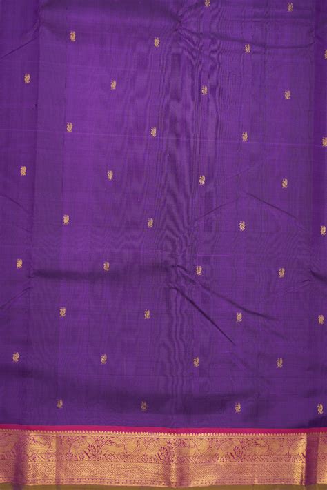 Peacock Zari Buttis Purple Kanchipuram Silk Saree – Sundari Silks