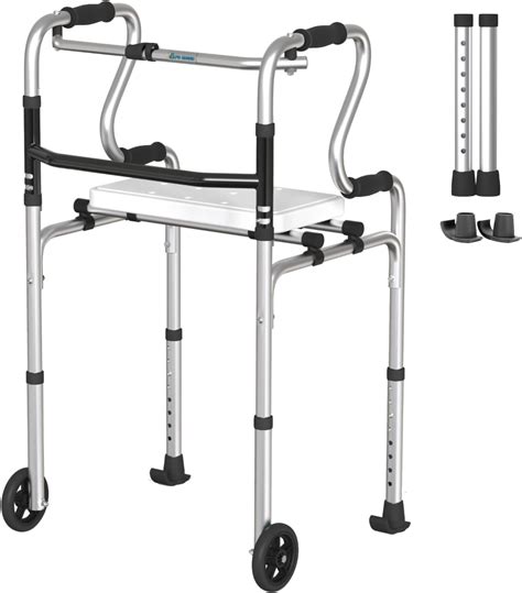 Amazon.com: 4in1 Walkers for Seniors, Front Wheeled Walker, 2 Wheel Standard Walker with Seat ...