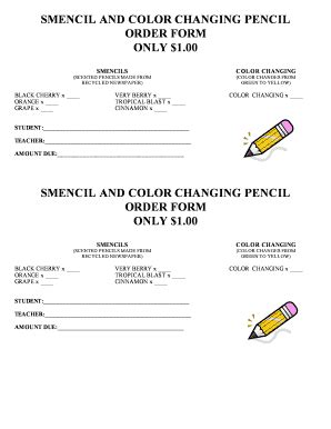 Smencil And Color Changing Pencil Order Form(2) - Plain Local Schools ...