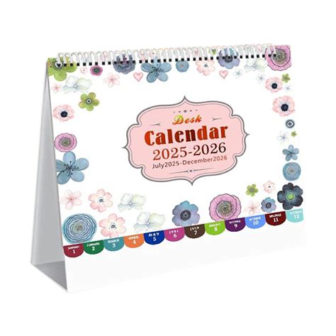 Desk Calendar 2025-2026, Flower 2025 Desk Calendar - Runs From July ...