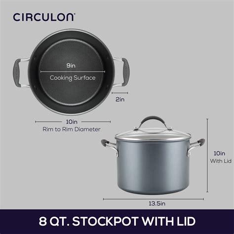 8-Quart Pot: ScratchDefense Nonstick Stockpot with Lid | Circulon