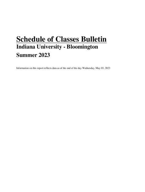 Fillable Online IUB Official Academic Calendar: Office of the Registrar ...