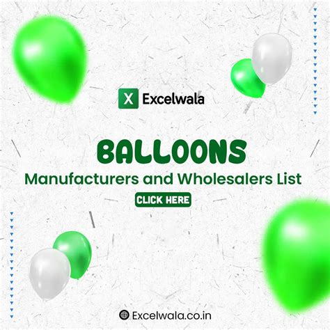 Balloons Manufacturers and Wholesalers List – Excelwala