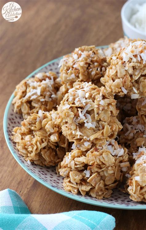 Lightened Up Coconut Peanut Butter No Bake Cookies - A Kitchen Addiction