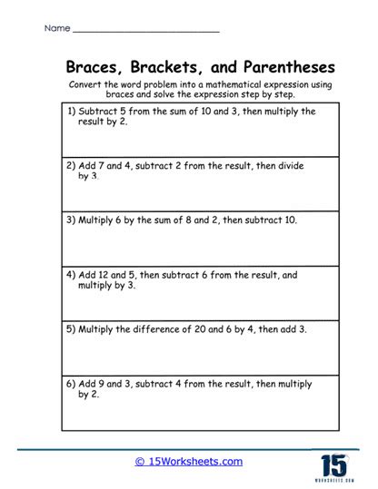 Braces, Brackets, and Parentheses Worksheets - 15 Worksheets.com