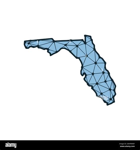 Florida state map polygonal illustration made of lines and dots ...