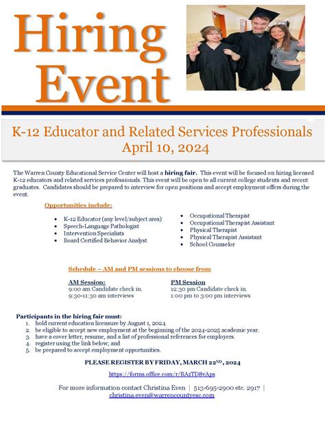 WCESC Hiring Event 2024 - Warren County Educational Service Center