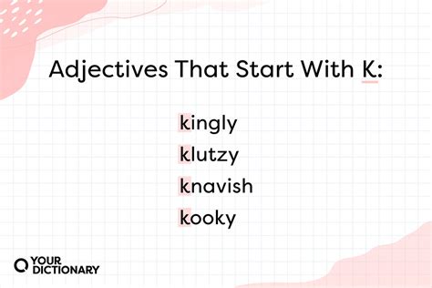 Adjective Beginning With K