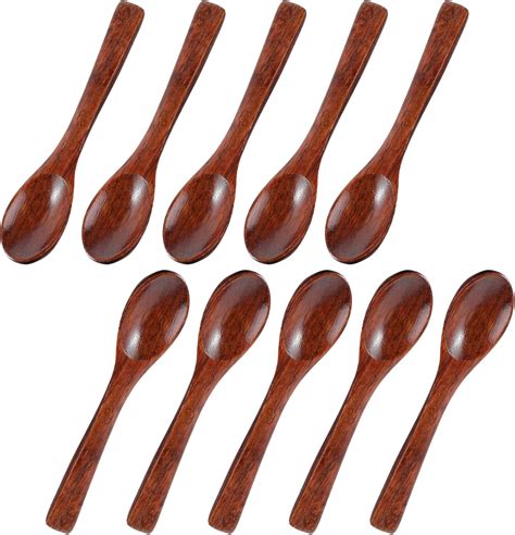 Amazon.com: 10 PCS Small Wooden Spoons Condiments Sugar Salt Wooden ...