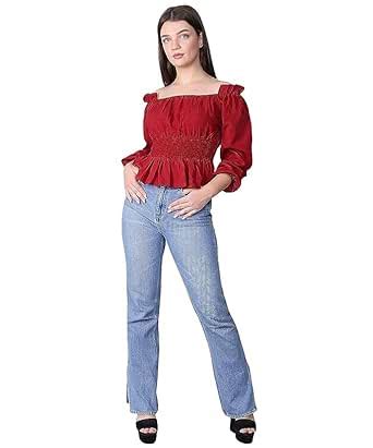 Buy Mallexo Stylish Off Shoulder Stretchable Balloon Shaped Full ...