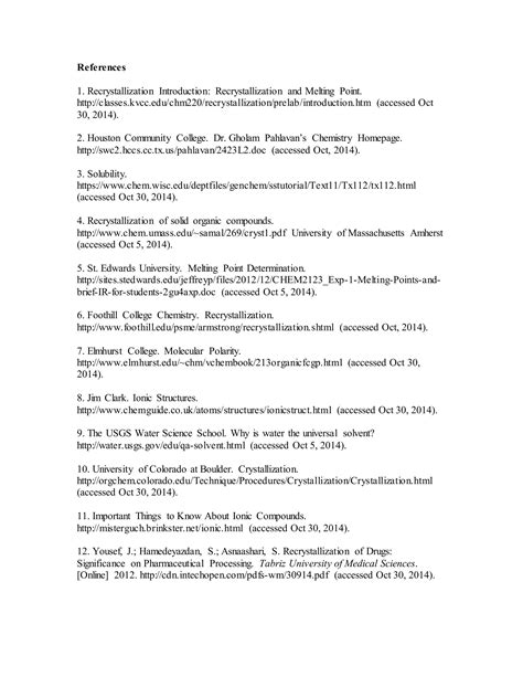 Image result for Purification by Recrystallization Lab Report