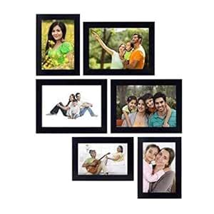 mom's Creation Wooden Collage Photo Frame, Black -Set of 6 ,Wall Mount ...