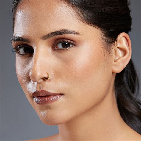 Buy 18K Gold Stone Nose Rings – Latest Designs | Yuvora