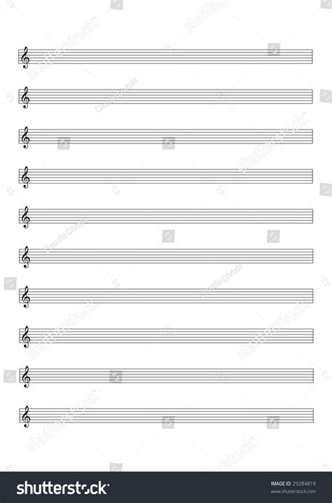 Blank Music Sheet Score With Violin Keys Stock Photo 29284819 ...