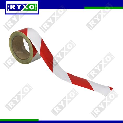 FLOOR MARKING WARNING TAPE - 2" x 25MTR - RED & WHITE | #11538 - ryxosafety
