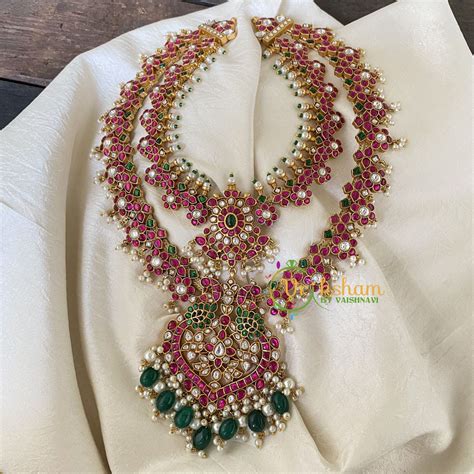 Precious Jadau Kundan Bridal Neckpeice - 2 Layered -J771 – vrikshamindia
