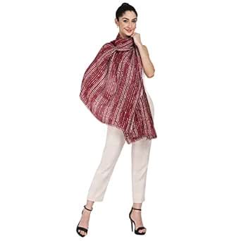 Buy Cashmere Craft Red Viscose Printed Stole Scarf / 283 at Amazon.in