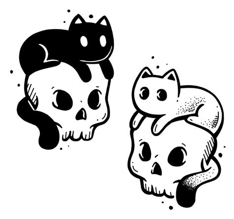 Cat and skull tattoo designs – Artofit