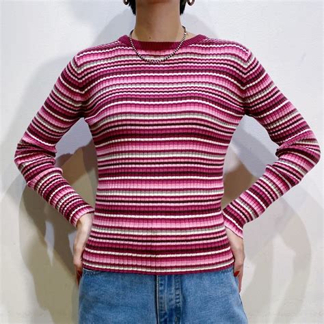 Pink stripe long sleeves tee | LEMON