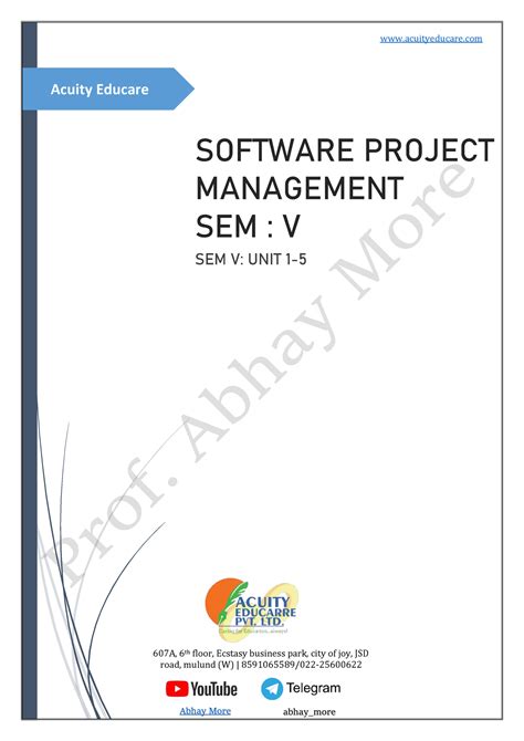 SPM Unit 1-5 Question Bank - Acuity Educare SOFTWARE PROJECT MANAGEMENT ...