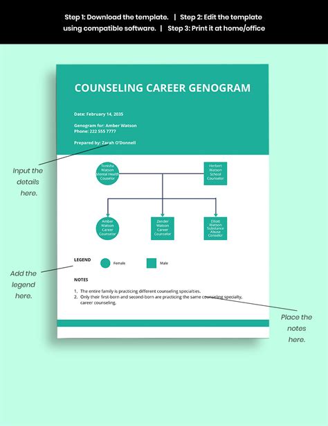 Counseling Career Genogram Template in InDesign, Word, Google Docs - Download | Template.net