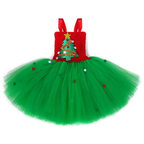 Buy Tutu Dreams Christmas Tree Costume for Girls with Headband Princess ...