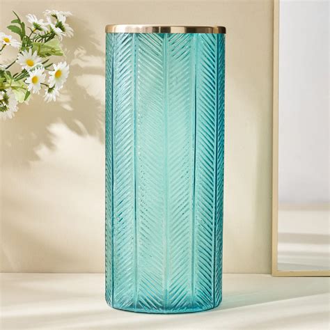 Buy Brian Jacek Glass Embossed Vase from Home Centre at just INR 1399.0
