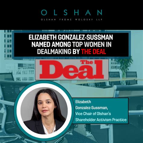 Olshan Frome Wolosky LLP on LinkedIn: Elizabeth Gonzalez-Sussman Named ...