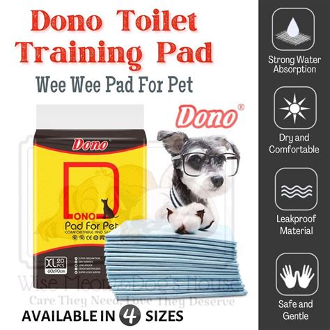 Dono Wee Wee Pad Dog Toilet Training Pad Disposable Pee Sheets - S/M/L ...