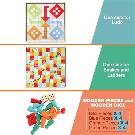 Deekin Double-sided 2 in 1 Snakes and Ladders & Ludo Game India | Ubuy