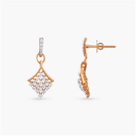 Sparkling Lattice Diamond Drop Earrings
