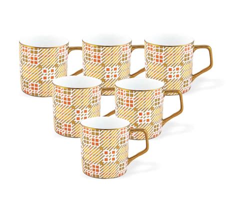 Buy Jcpl Bone China Director Ebony 640 Coffee Mug Set, 200Ml, Set of 6 ...