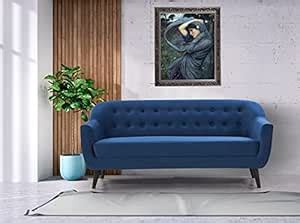 HomeTown Tuft Velvet Three Seater Sofa in Blue Colour : Amazon.in: Home ...