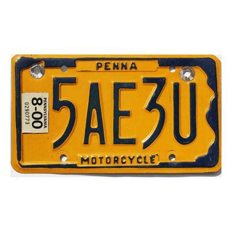 2000 Pennsylvania Motorcycle #5AE3U | Cycle License Plates
