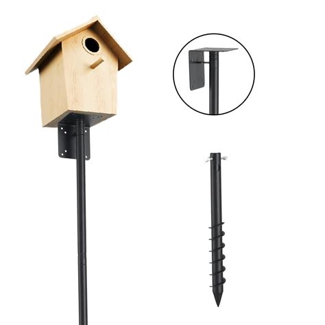 Bird House Pole, 60” Bird Feeder Pole for Outside Heavy Duty ...