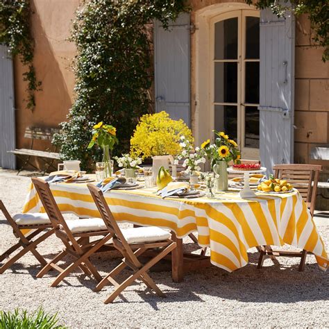 French Tablecloth St. Tropez Yellow Stripes in 2025 | French ...